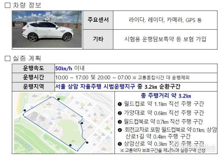 무인 자율차 임시운행허가 신청 개요