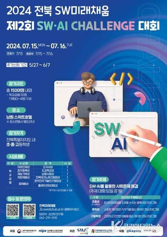문제해결력을 갖춘 ‘미래형 창의인재’양성하는 2024 제2회 SW·AI Challenge 대회 남원서 개최!