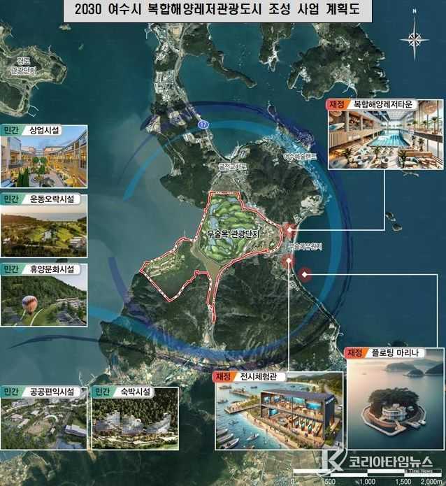 2030 여수시 복합해양레저관광도시 조성 사업 계획도
