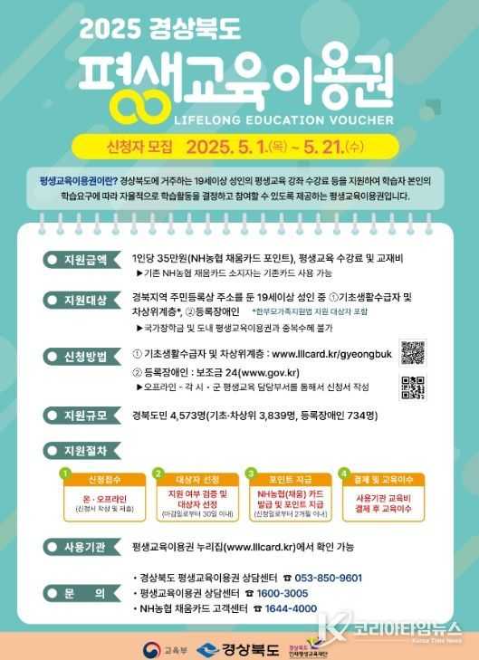 경상북도 평생교육이용권 포스터.