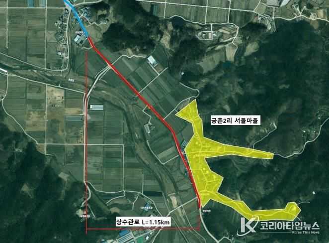 문막읍 궁촌리 일원 구간 상수관로 설치공사 현황도