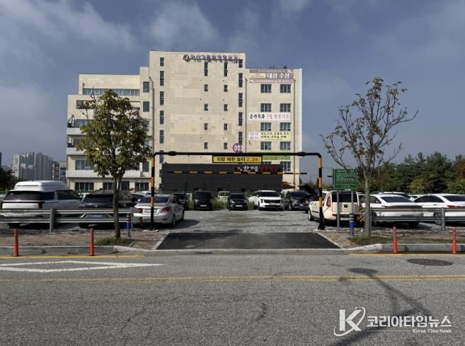 배방읍 공수리 1590 일원에 조성된 임시공영주차장