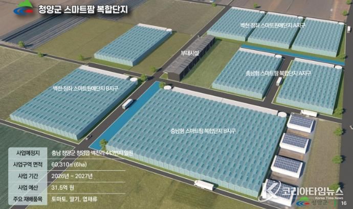 청양군 스마트팜 복합단지 조감도