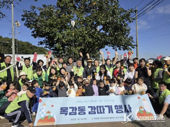 시흥시 목감동 주민자치회 '가을의 풍요로움' 감 따기 행사 성료