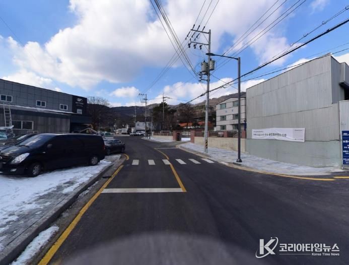 중원학교 앞 도로 개설 후