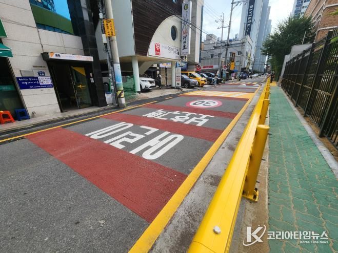 북구, 명촌초 보행환경 개선사업...보차도 미분리 구간 보도 설치 완료