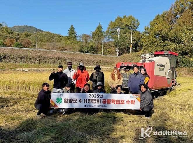 함양군 4-H연합회, 공동학습포 가루쌀 수확
