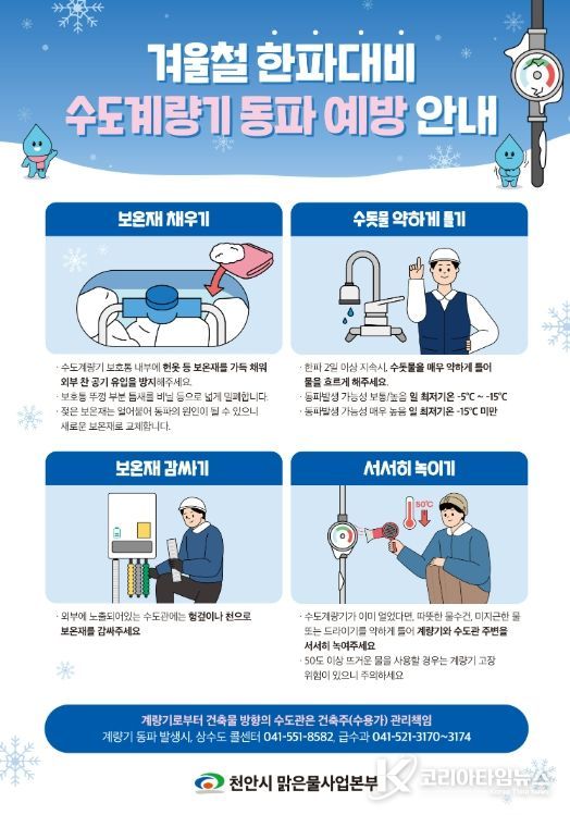 1. 겨울철 한파대비 수도계량기 동파예방 홍보문.