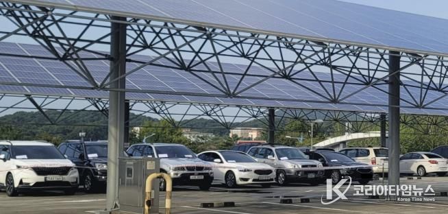 지방세 체납으로 압류된 차량들.