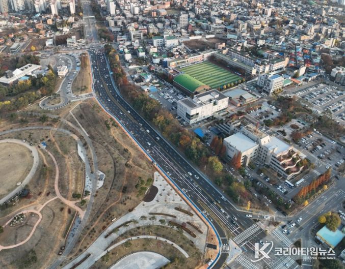 개통된 온양대로1-1호(문화로) 확포장공사(1구간)