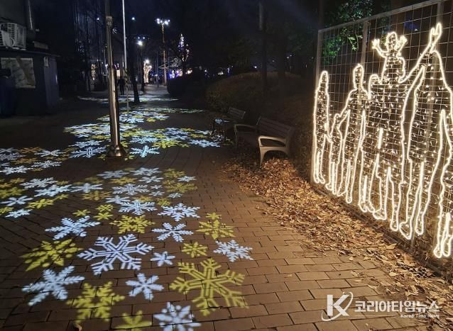 성남시 복정 어울림 빛축제 눈꽃 거리 조명 산책로