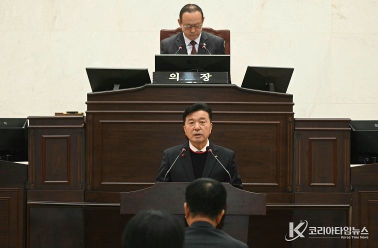 최재구 군수 시정연설 모습