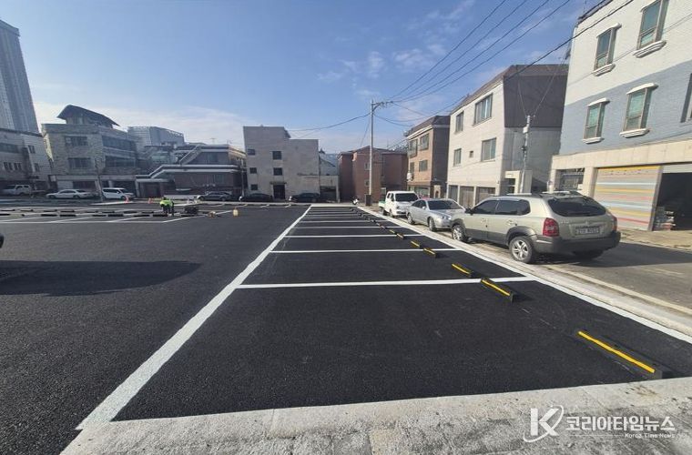 청주시, 흥덕구에 공영주차장 5개소 설치 완료. 사진(가경동 노외주차장)