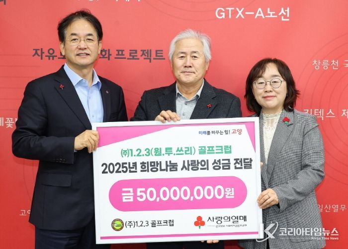 1.2.3(원투쓰리) 골프클럽 ‘사랑의 성금 전달식’기념촬영