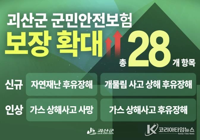 예기치 못한 사고에도 든든하게... 괴산군 군민안전보험 확대