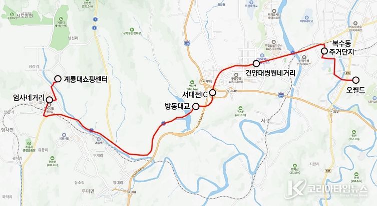 302번 시내버스 노선도