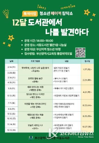 부산서동도서관, 청소년 메이커 창작소 운영