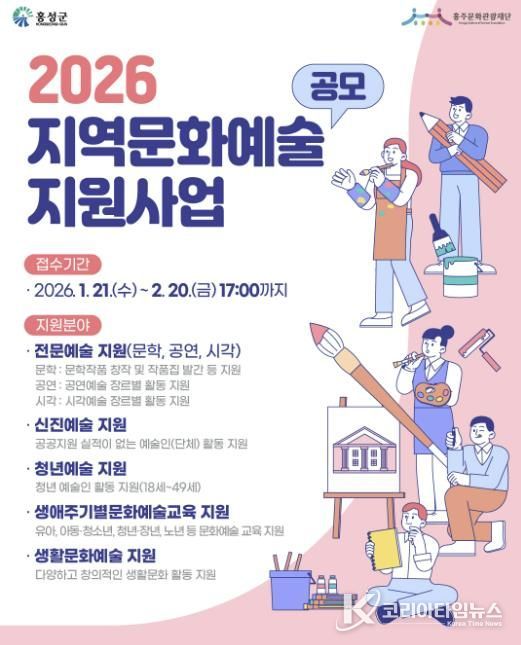 홍성군 홍주문화관광재단, 지역문화예술지원사업 공모