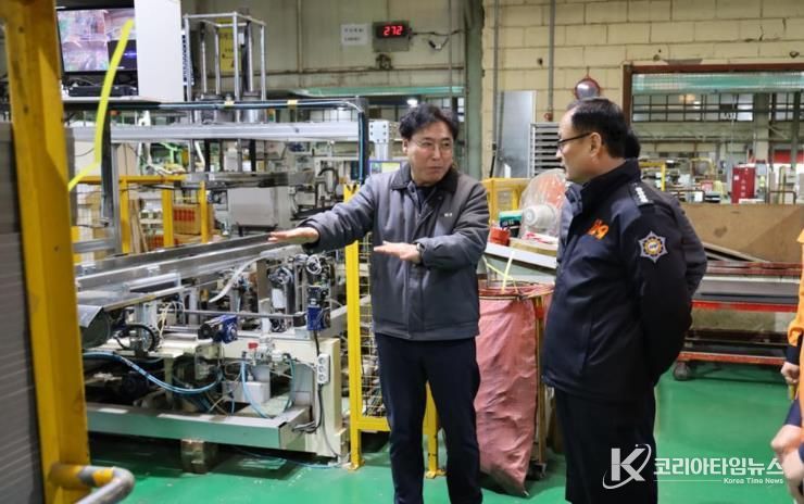 이도형 영동소방서장, 에넥스 황간공장 화재예방 현장행정 방문
