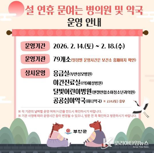 부안군, 2026년 설 연휴기간 응급진료체계 가동