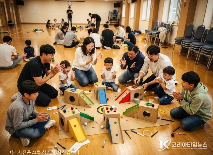 아빠와 함께 뛰고, 만들고, 웃었다!! 고성군 ‘아빠해봄’ 열기 후끈 (AI사진)