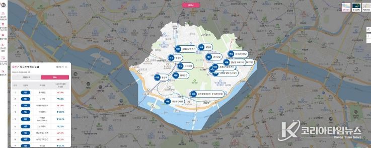 용산 실시간 스마트맵 화면