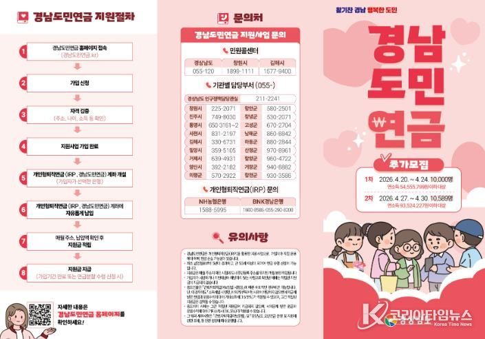 남해군, 경남도민연금 가입자 추가 모집